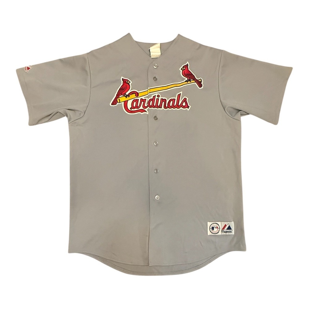Vintage St Louis Cardinals Majestic MLB Baseball Jersey Gray Size XL